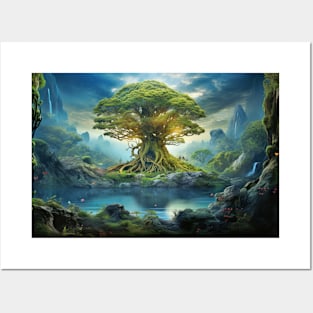 Ancient Tree Of Life Peaceful Nature Fantasy World Harmony Imagination Posters and Art